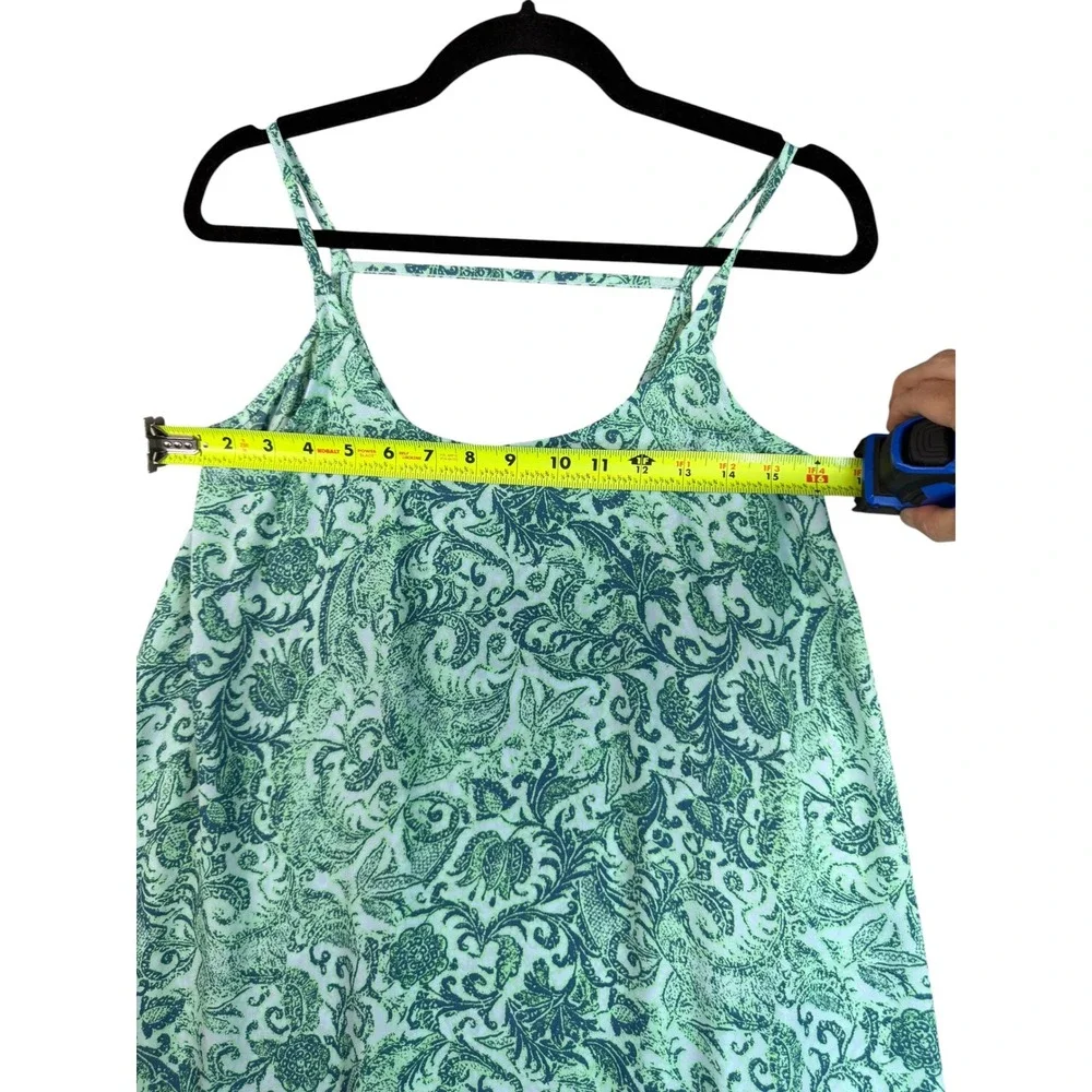 Intimately Free People Green Paisley Floral Mini Slip Dress Trapeze XS OB410065